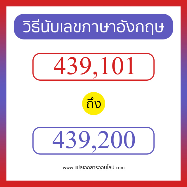 วิธีนับตัวเลขภาษาอังกฤษ 439101 ถึง 439200 เอาไว้คุยกับชาวต่างชาติ