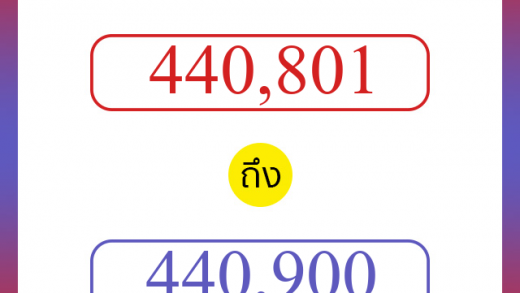 วิธีนับตัวเลขภาษาอังกฤษ 440801 ถึง 440900 เอาไว้คุยกับชาวต่างชาติ