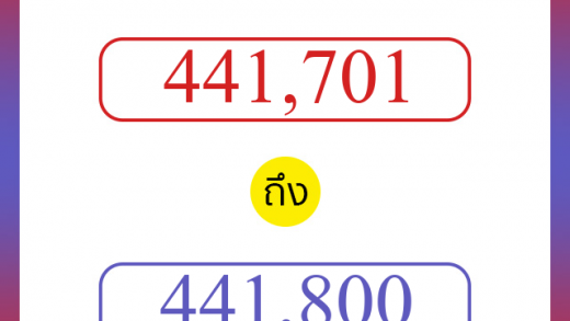 วิธีนับตัวเลขภาษาอังกฤษ 441701 ถึง 441800 เอาไว้คุยกับชาวต่างชาติ