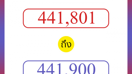 วิธีนับตัวเลขภาษาอังกฤษ 441801 ถึง 441900 เอาไว้คุยกับชาวต่างชาติ