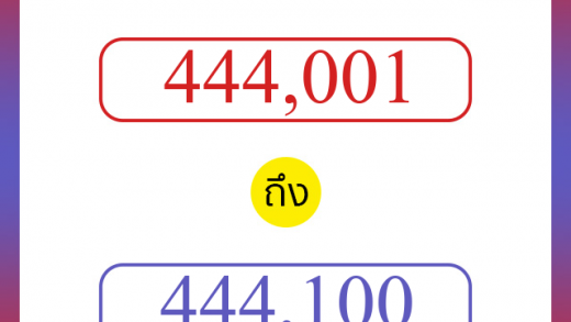 วิธีนับตัวเลขภาษาอังกฤษ 444001 ถึง 444100 เอาไว้คุยกับชาวต่างชาติ