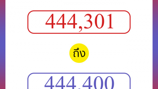 วิธีนับตัวเลขภาษาอังกฤษ 444301 ถึง 444400 เอาไว้คุยกับชาวต่างชาติ