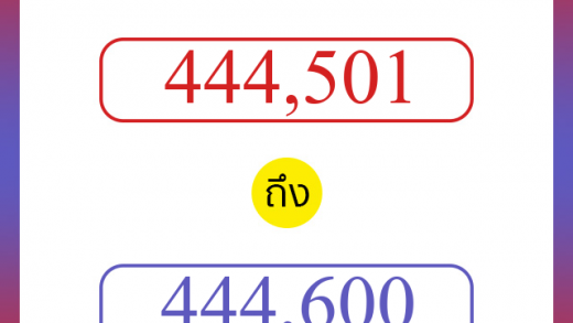 วิธีนับตัวเลขภาษาอังกฤษ 444501 ถึง 444600 เอาไว้คุยกับชาวต่างชาติ