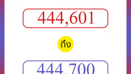 วิธีนับตัวเลขภาษาอังกฤษ 444601 ถึง 444700 เอาไว้คุยกับชาวต่างชาติ