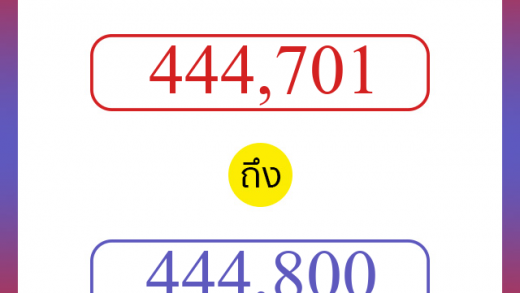 วิธีนับตัวเลขภาษาอังกฤษ 444701 ถึง 444800 เอาไว้คุยกับชาวต่างชาติ