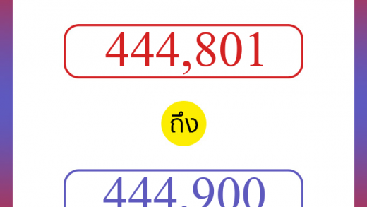 วิธีนับตัวเลขภาษาอังกฤษ 444801 ถึง 444900 เอาไว้คุยกับชาวต่างชาติ