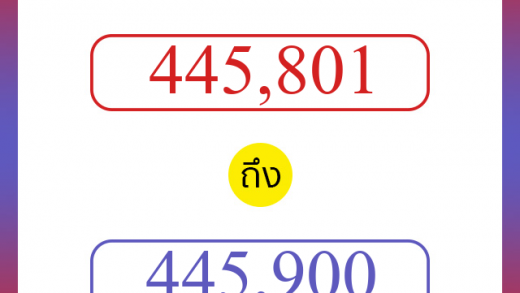 วิธีนับตัวเลขภาษาอังกฤษ 445801 ถึง 445900 เอาไว้คุยกับชาวต่างชาติ