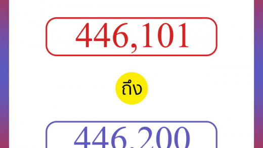 วิธีนับตัวเลขภาษาอังกฤษ 446101 ถึง 446200 เอาไว้คุยกับชาวต่างชาติ