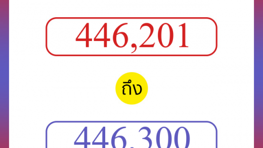 วิธีนับตัวเลขภาษาอังกฤษ 446201 ถึง 446300 เอาไว้คุยกับชาวต่างชาติ