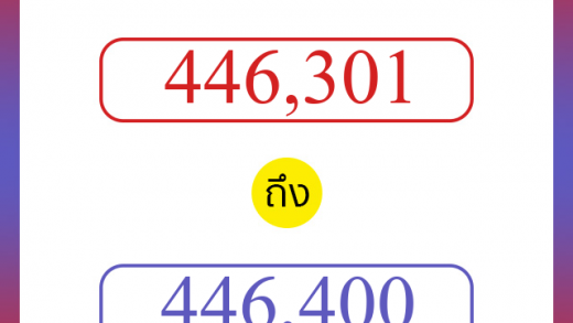 วิธีนับตัวเลขภาษาอังกฤษ 446301 ถึง 446400 เอาไว้คุยกับชาวต่างชาติ