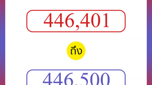 วิธีนับตัวเลขภาษาอังกฤษ 446401 ถึง 446500 เอาไว้คุยกับชาวต่างชาติ