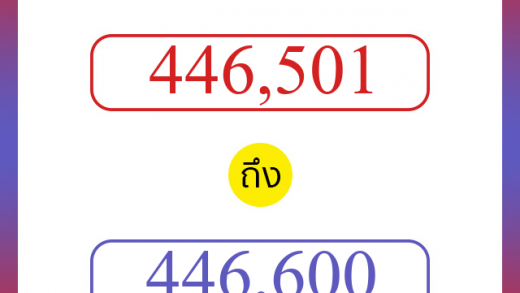 วิธีนับตัวเลขภาษาอังกฤษ 446501 ถึง 446600 เอาไว้คุยกับชาวต่างชาติ