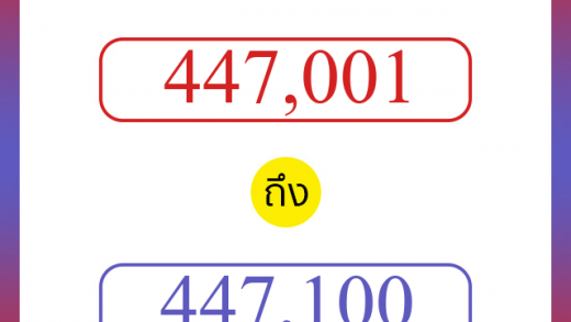 วิธีนับตัวเลขภาษาอังกฤษ 447001 ถึง 447100 เอาไว้คุยกับชาวต่างชาติ