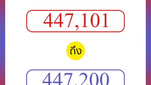 วิธีนับตัวเลขภาษาอังกฤษ 447101 ถึง 447200 เอาไว้คุยกับชาวต่างชาติ