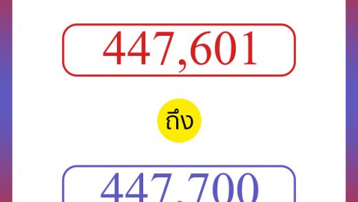 วิธีนับตัวเลขภาษาอังกฤษ 447601 ถึง 447700 เอาไว้คุยกับชาวต่างชาติ