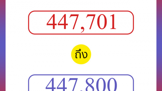 วิธีนับตัวเลขภาษาอังกฤษ 447701 ถึง 447800 เอาไว้คุยกับชาวต่างชาติ