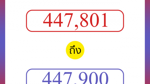 วิธีนับตัวเลขภาษาอังกฤษ 447801 ถึง 447900 เอาไว้คุยกับชาวต่างชาติ