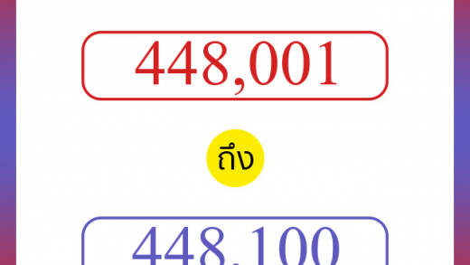 วิธีนับตัวเลขภาษาอังกฤษ 448001 ถึง 448100 เอาไว้คุยกับชาวต่างชาติ