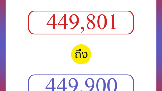 วิธีนับตัวเลขภาษาอังกฤษ 449801 ถึง 449900 เอาไว้คุยกับชาวต่างชาติ