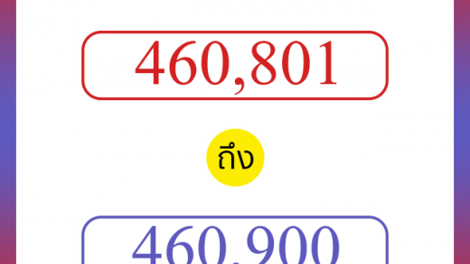 วิธีนับตัวเลขภาษาอังกฤษ 460801 ถึง 460900 เอาไว้คุยกับชาวต่างชาติ