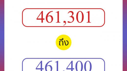 วิธีนับตัวเลขภาษาอังกฤษ 461301 ถึง 461400 เอาไว้คุยกับชาวต่างชาติ