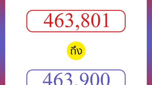 วิธีนับตัวเลขภาษาอังกฤษ 463801 ถึง 463900 เอาไว้คุยกับชาวต่างชาติ