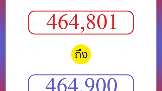 วิธีนับตัวเลขภาษาอังกฤษ 464801 ถึง 464900 เอาไว้คุยกับชาวต่างชาติ