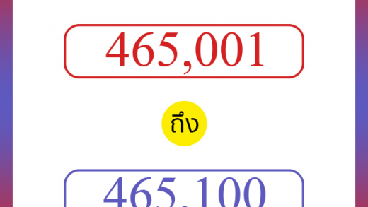 วิธีนับตัวเลขภาษาอังกฤษ 465001 ถึง 465100 เอาไว้คุยกับชาวต่างชาติ
