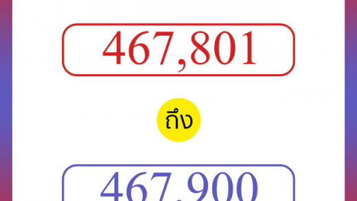 วิธีนับตัวเลขภาษาอังกฤษ 467801 ถึง 467900 เอาไว้คุยกับชาวต่างชาติ