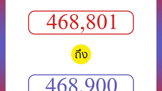 วิธีนับตัวเลขภาษาอังกฤษ 468801 ถึง 468900 เอาไว้คุยกับชาวต่างชาติ