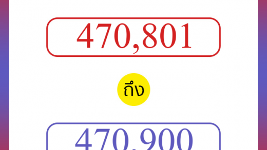 วิธีนับตัวเลขภาษาอังกฤษ 470801 ถึง 470900 เอาไว้คุยกับชาวต่างชาติ