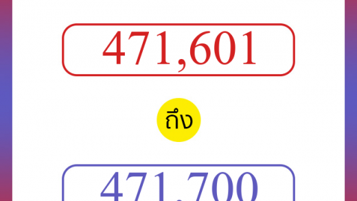 วิธีนับตัวเลขภาษาอังกฤษ 471601 ถึง 471700 เอาไว้คุยกับชาวต่างชาติ