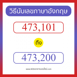 วิธีนับตัวเลขภาษาอังกฤษ 473101 ถึง 473200 เอาไว้คุยกับชาวต่างชาติ