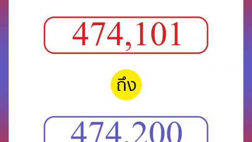 วิธีนับตัวเลขภาษาอังกฤษ 474101 ถึง 474200 เอาไว้คุยกับชาวต่างชาติ