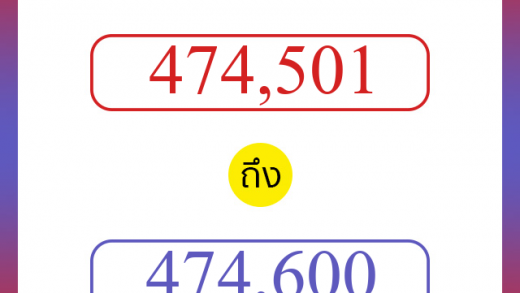 วิธีนับตัวเลขภาษาอังกฤษ 474501 ถึง 474600 เอาไว้คุยกับชาวต่างชาติ