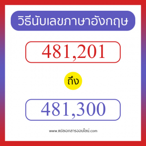 วิธีนับตัวเลขภาษาอังกฤษ 481201 ถึง 481300 เอาไว้คุยกับชาวต่างชาติ