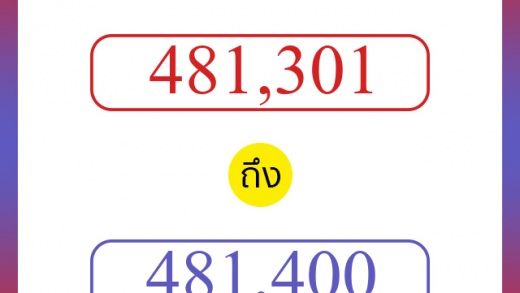 วิธีนับตัวเลขภาษาอังกฤษ 481301 ถึง 481400 เอาไว้คุยกับชาวต่างชาติ