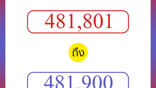 วิธีนับตัวเลขภาษาอังกฤษ 481801 ถึง 481900 เอาไว้คุยกับชาวต่างชาติ