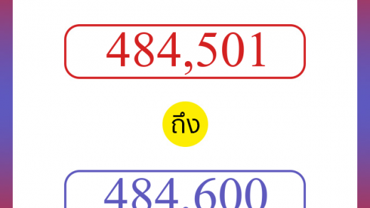 วิธีนับตัวเลขภาษาอังกฤษ 484501 ถึง 484600 เอาไว้คุยกับชาวต่างชาติ