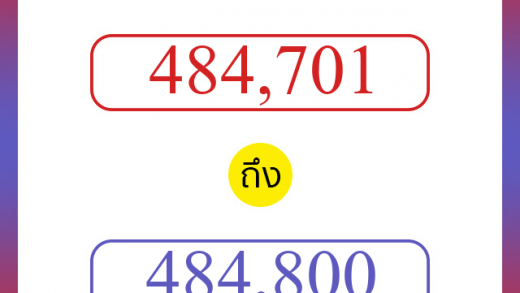 วิธีนับตัวเลขภาษาอังกฤษ 484701 ถึง 484800 เอาไว้คุยกับชาวต่างชาติ