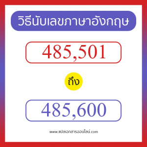 วิธีนับตัวเลขภาษาอังกฤษ 485501 ถึง 485600 เอาไว้คุยกับชาวต่างชาติ