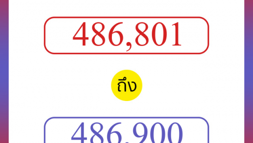 วิธีนับตัวเลขภาษาอังกฤษ 486801 ถึง 486900 เอาไว้คุยกับชาวต่างชาติ