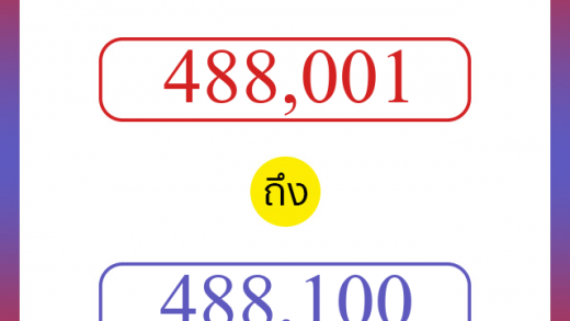วิธีนับตัวเลขภาษาอังกฤษ 488001 ถึง 488100 เอาไว้คุยกับชาวต่างชาติ