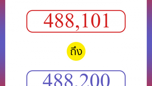 วิธีนับตัวเลขภาษาอังกฤษ 488101 ถึง 488200 เอาไว้คุยกับชาวต่างชาติ