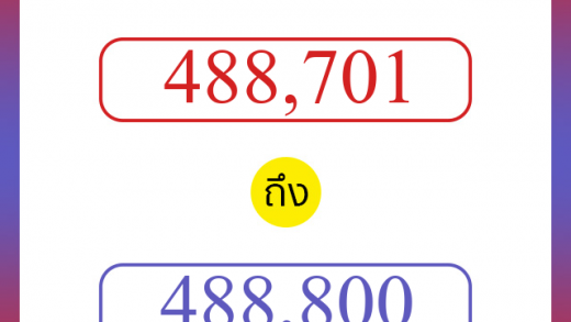 วิธีนับตัวเลขภาษาอังกฤษ 488701 ถึง 488800 เอาไว้คุยกับชาวต่างชาติ