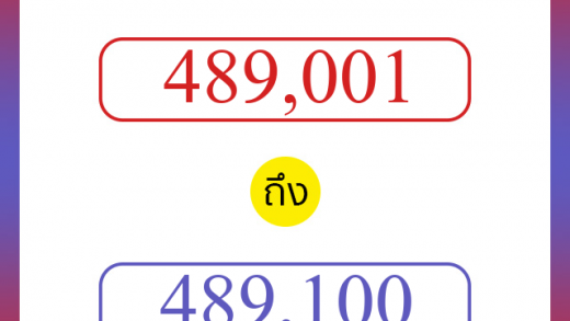 วิธีนับตัวเลขภาษาอังกฤษ 489001 ถึง 489100 เอาไว้คุยกับชาวต่างชาติ