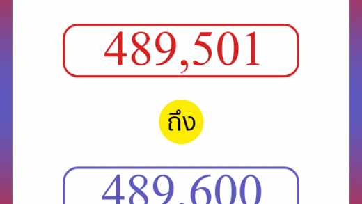 วิธีนับตัวเลขภาษาอังกฤษ 489501 ถึง 489600 เอาไว้คุยกับชาวต่างชาติ