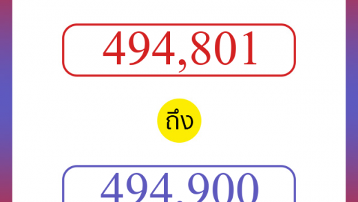 วิธีนับตัวเลขภาษาอังกฤษ 494801 ถึง 494900 เอาไว้คุยกับชาวต่างชาติ