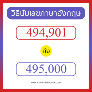 วิธีนับตัวเลขภาษาอังกฤษ 494901 ถึง 495000 เอาไว้คุยกับชาวต่างชาติ