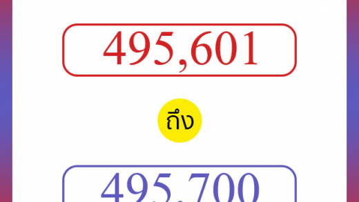 วิธีนับตัวเลขภาษาอังกฤษ 495601 ถึง 495700 เอาไว้คุยกับชาวต่างชาติ